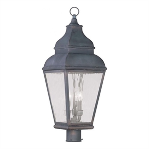 Beaumont Lane 3 Light Outdoor Post Head in Charcoal