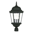 Beaumont Lane 3 Light Outdoor Post Top Lantern in Textured Black