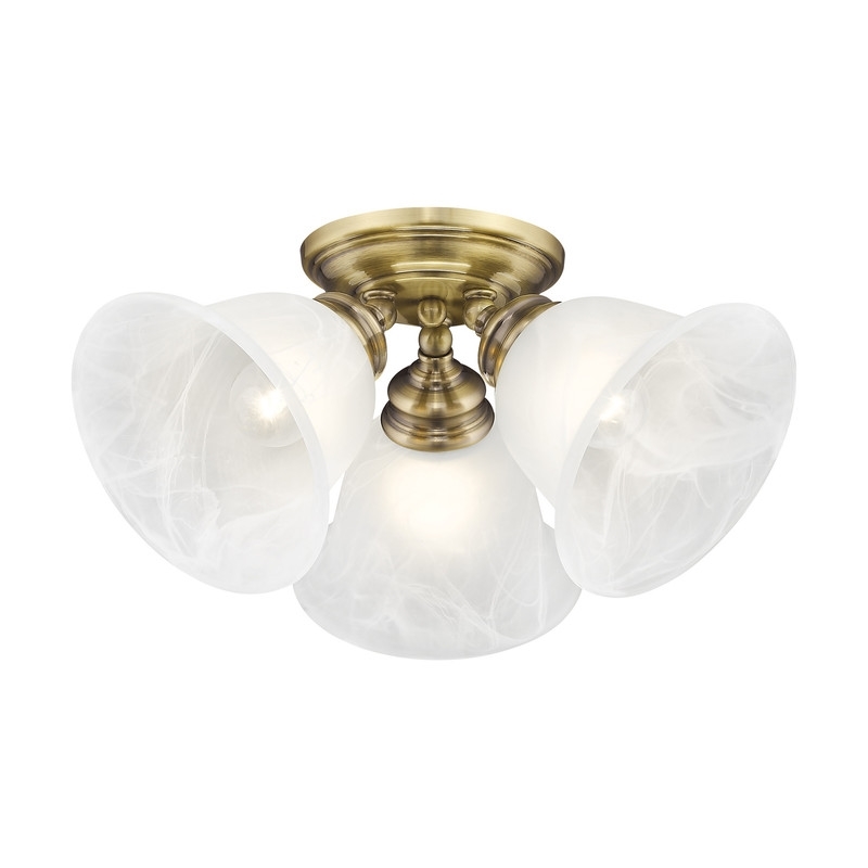 Beaumont Lane 3 Light Ceiling Mount in Antique Brass