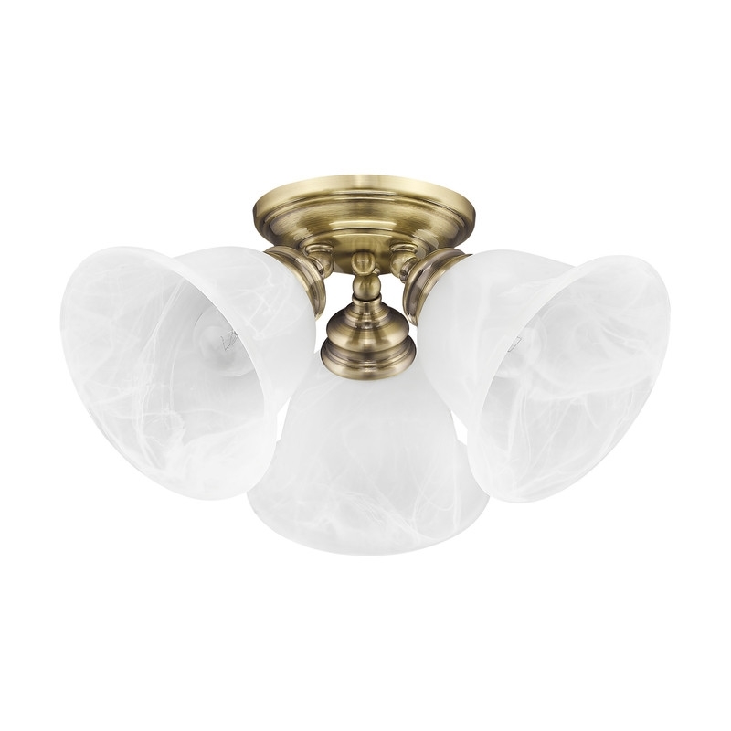 Beaumont Lane 3 Light Ceiling Mount in Antique Brass