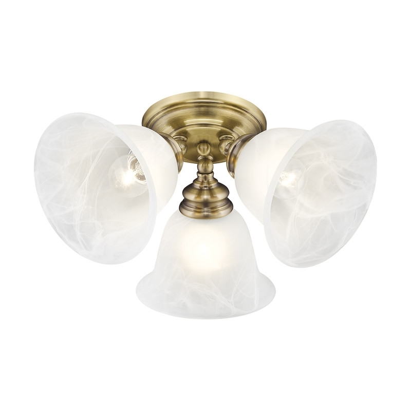 Beaumont Lane 3 Light Ceiling Mount in Antique Brass
