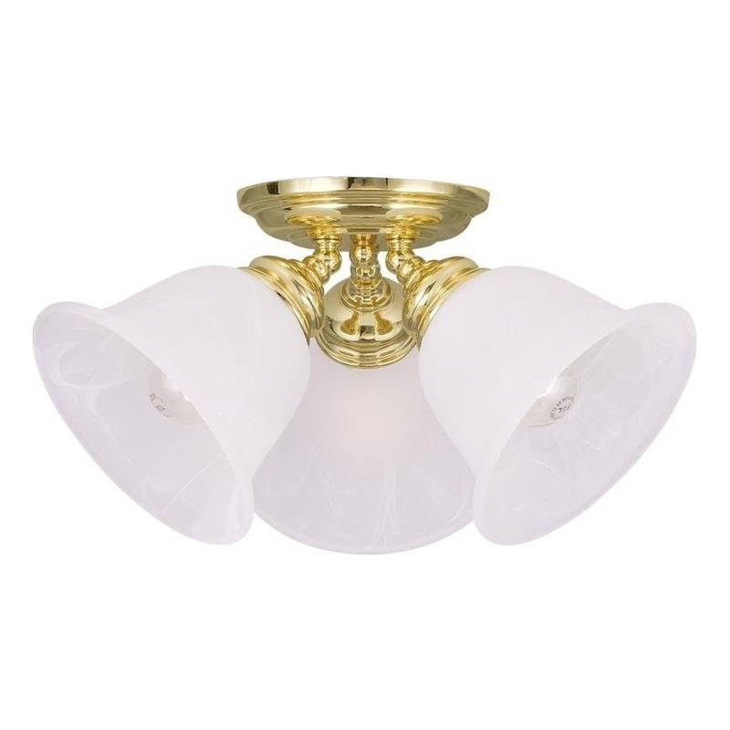 Beaumont Lane 3 Light Ceiling Mount in Polished Brass