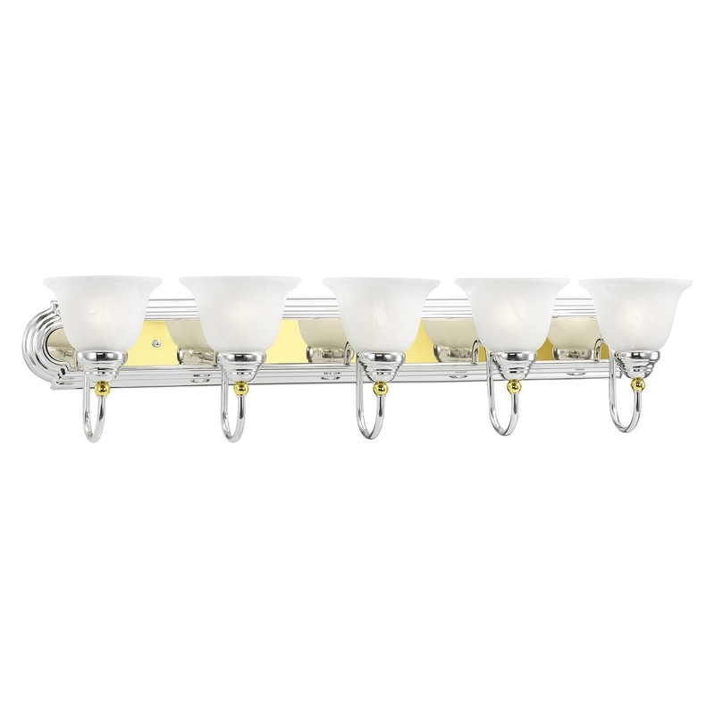 Beaumont Lane 5 Light Bath Light in Chrome and Polished Brass