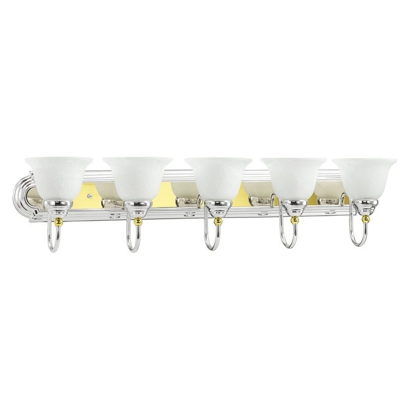 Beaumont Lane 5 Light Bath Light in Chrome and Polished Brass