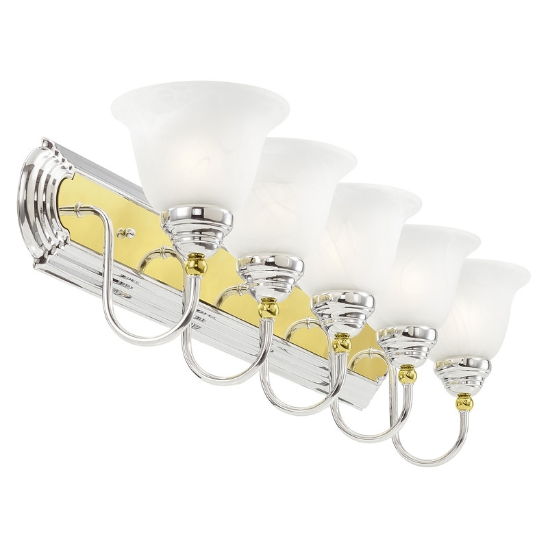 Beaumont Lane 5 Light Bath Light in Chrome and Polished Brass