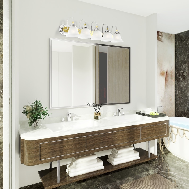 Beaumont Lane 5 Light Bath Light in Chrome and Polished Brass
