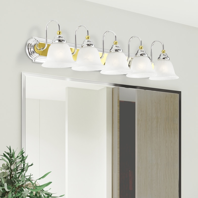 Beaumont Lane 5 Light Bath Light in Chrome and Polished Brass