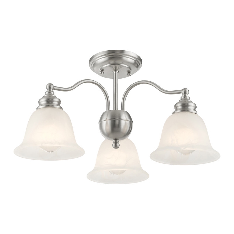 Beaumont Lane 3 Light Convertible Chandelier Ceiling Mount in Nickel