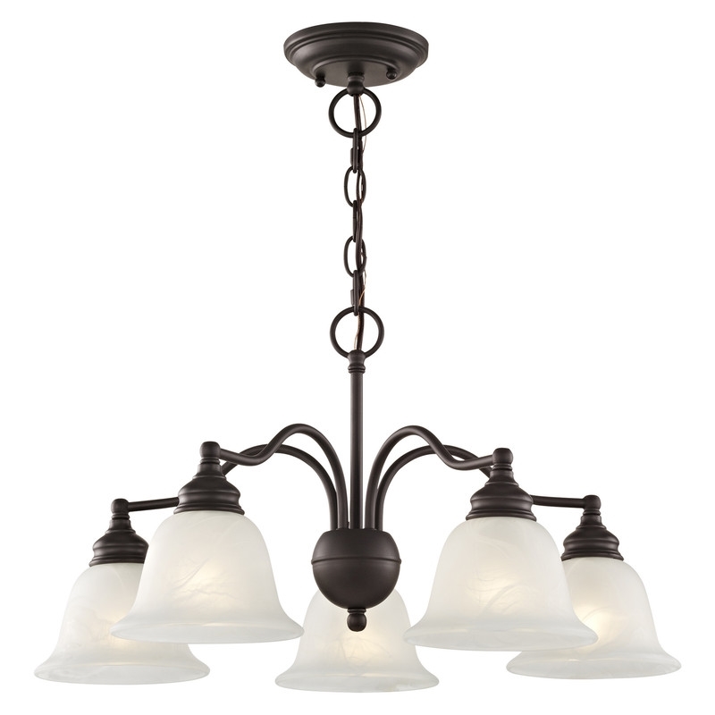 Beaumont Lane 5 Light Convertible Chandelier Ceiling Mount in Bronze