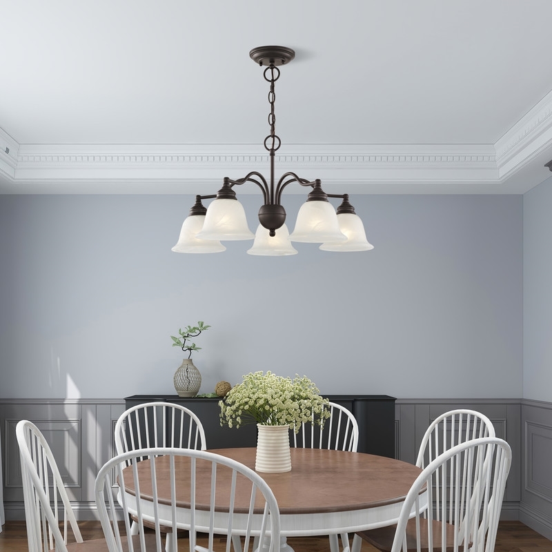 Beaumont Lane 5 Light Convertible Chandelier Ceiling Mount in Bronze