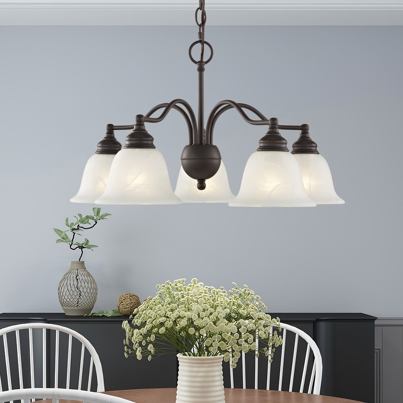 Beaumont Lane 5 Light Convertible Chandelier Ceiling Mount in Bronze