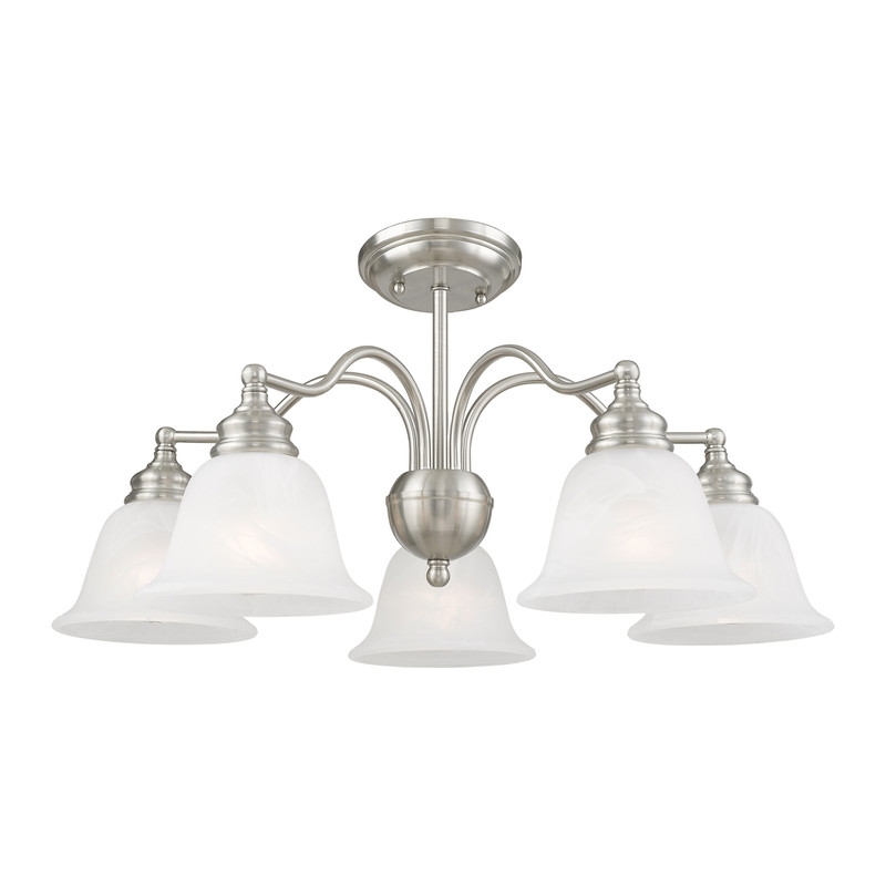 Beaumont Lane 5 Light Convertible Chandelier Ceiling Mount in Nickel