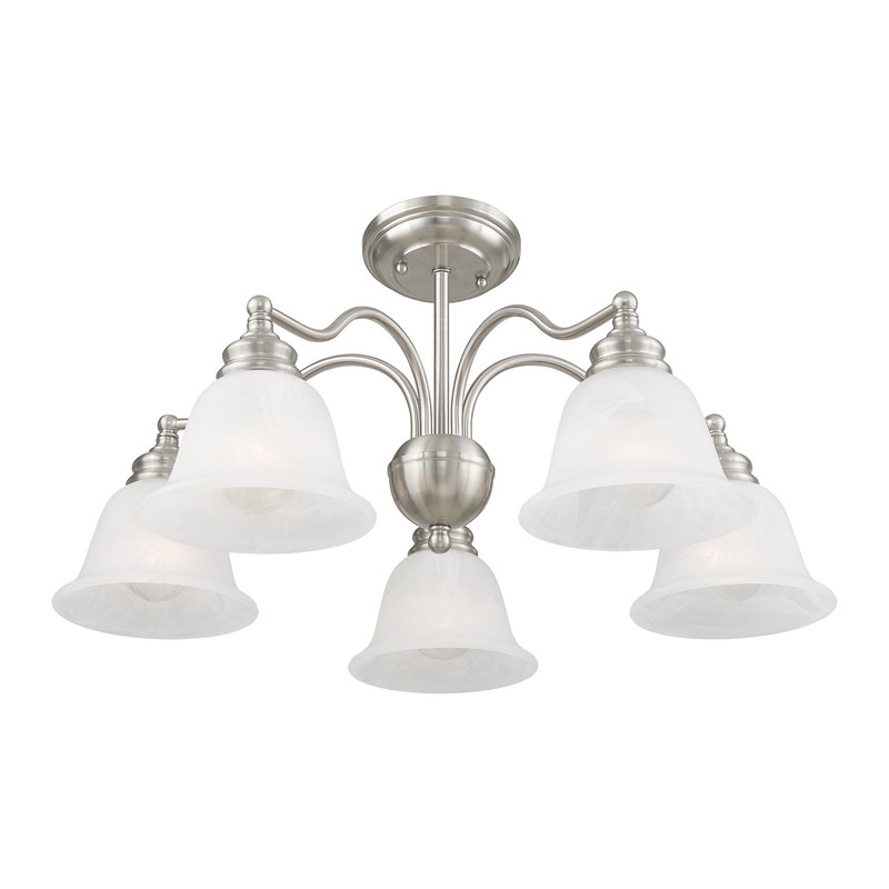 Beaumont Lane 5 Light Convertible Chandelier Ceiling Mount in Nickel