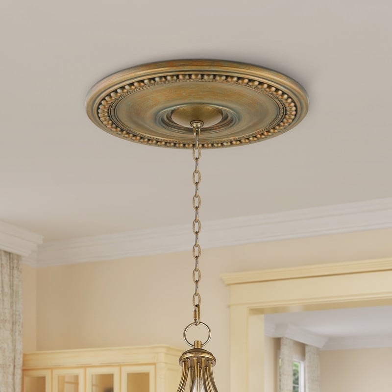 Beaumont Lane Ceiling Medallion in Hand Painted Antique Gold Leaf