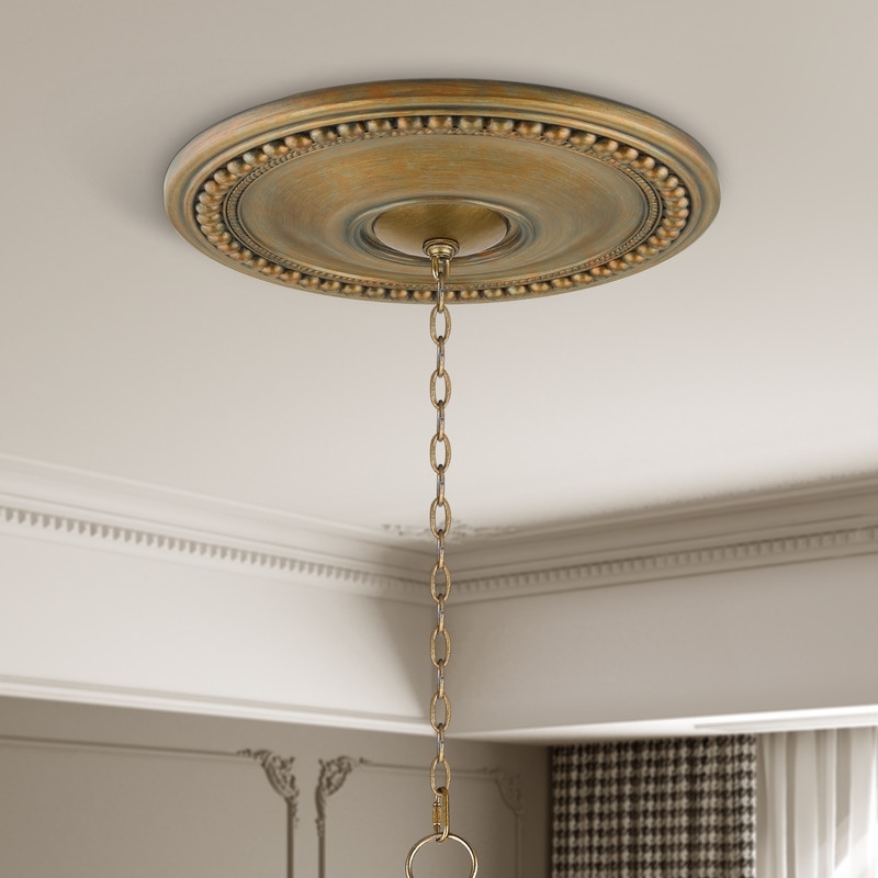 Beaumont Lane Polyurethane Antique Gold Ceiling Medallion Round 24