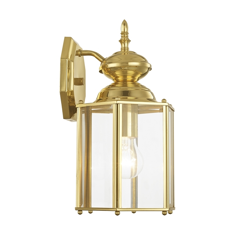 Beaumont Lane Outdoor Wall Lantern in Polished Brass