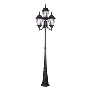 Beaumont Lane 4 Light Outdoor Head Post in Bronze