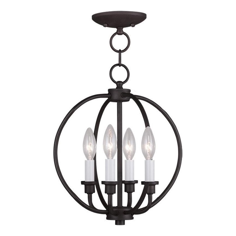 Beaumont Lane 4 Light Convertible Ceiling Mount in Bronze