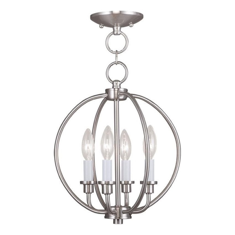 Beaumont Lane 4 Light Convertible Ceiling Mount in Brushed Nickel