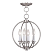 Beaumont Lane 4 Light Convertible Ceiling Mount in Brushed Nickel