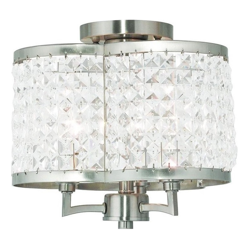 Beaumont Lane 3 Light Ceiling Mount in Brushed Nickel