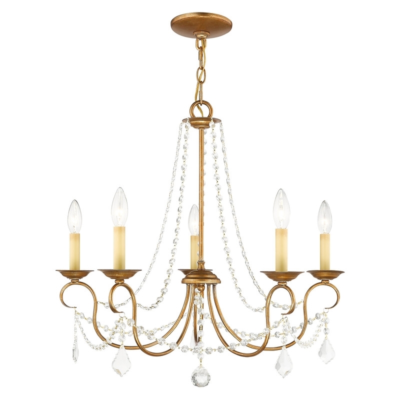 Beaumont Lane 5 Light Chandelier in Antique Gold Leaf