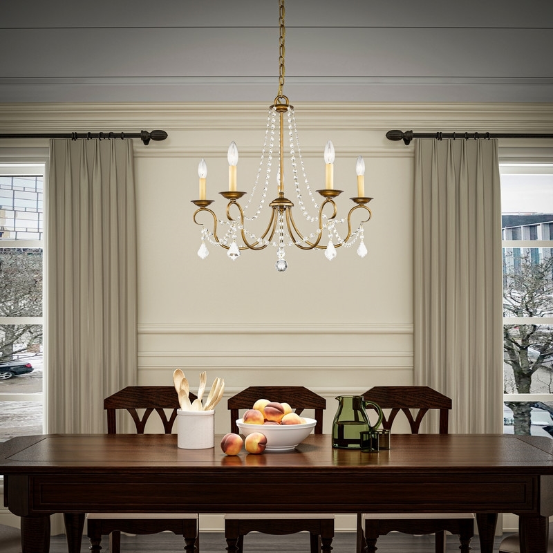Beaumont Lane 5 Light Chandelier in Antique Gold Leaf