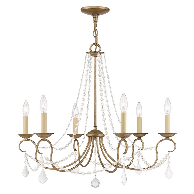Beaumont Lane 6 Light Chandelier in Antique Gold Leaf