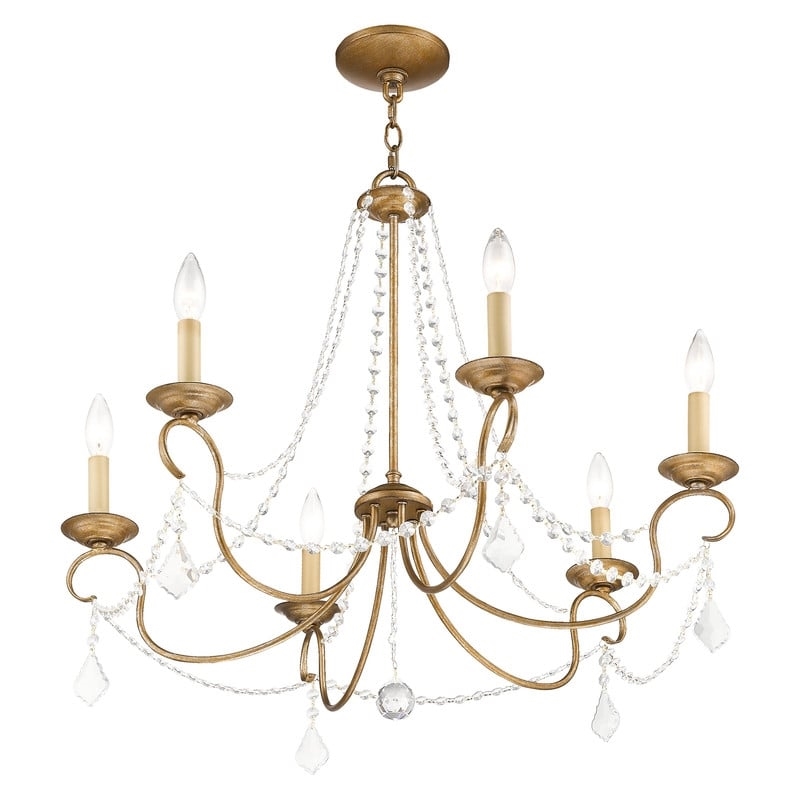 Beaumont Lane 6 Light Chandelier in Antique Gold Leaf
