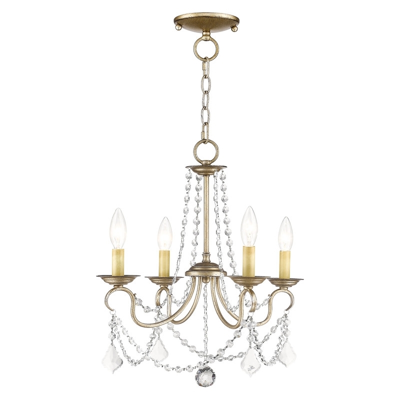 Beaumont Lane 4 Light Convertible Ceiling Mount in Antique Silver Leaf