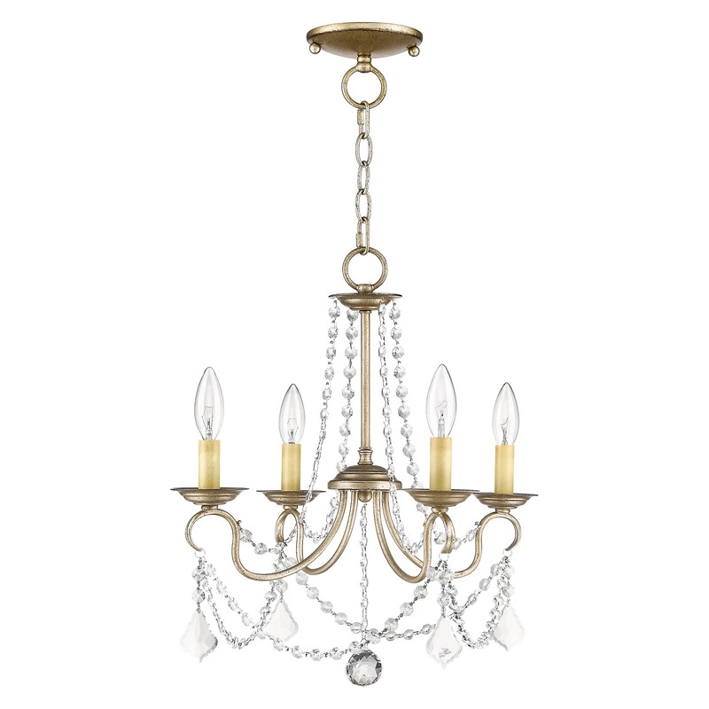 Beaumont Lane 4 Light Convertible Ceiling Mount in Antique Silver Leaf