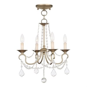 Beaumont Lane 4 Light Convertible Ceiling Mount in Antique Silver Leaf