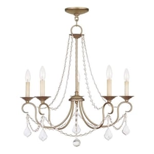 Beaumont Lane 5 Light Chandelier in Hand Painted Antique Silver Leaf