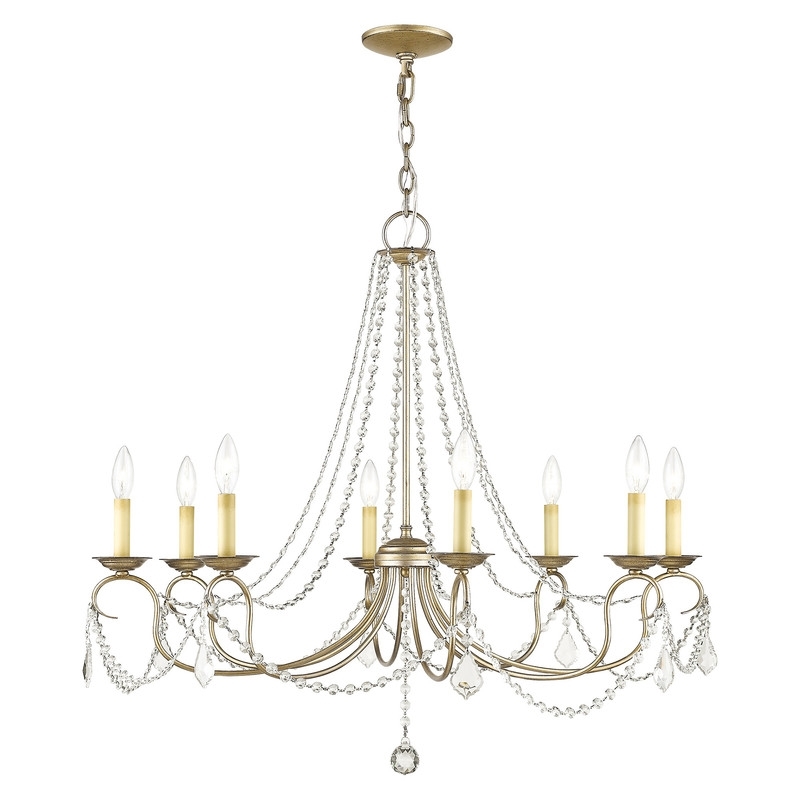 Beaumont Lane 8 Light Chandelier in Hand Painted Antique Silver Leaf