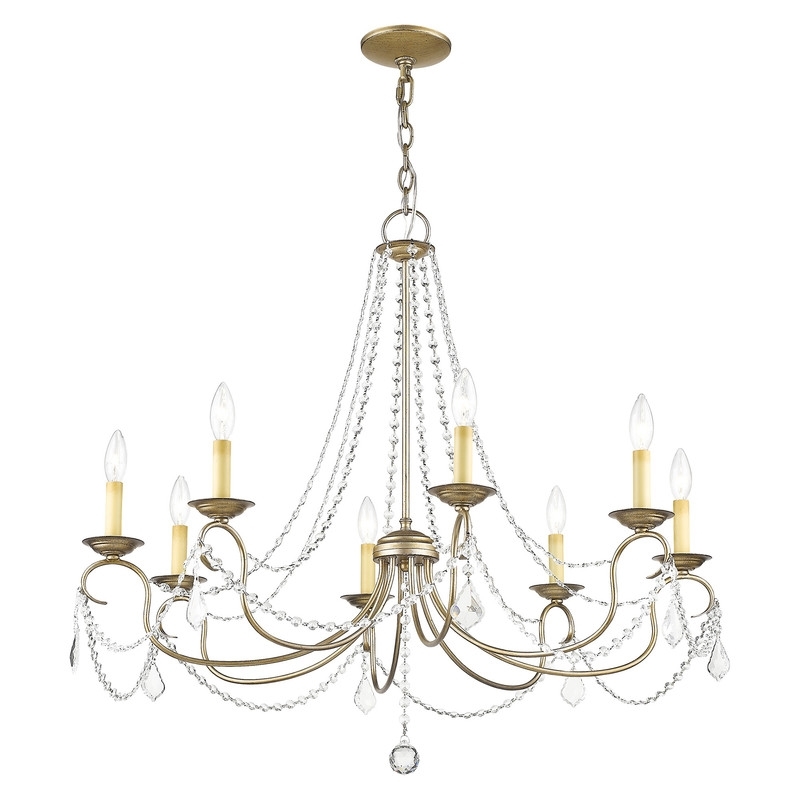 Beaumont Lane 8 Light Chandelier in Hand Painted Antique Silver Leaf