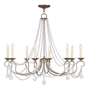 Beaumont Lane 8 Light Chandelier in Hand Painted Antique Silver Leaf