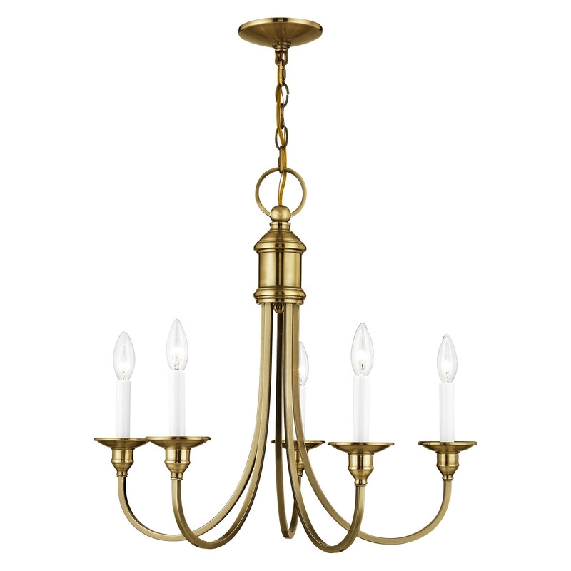 Beaumont Lane 5 Light Chandelier in Antique Brass
