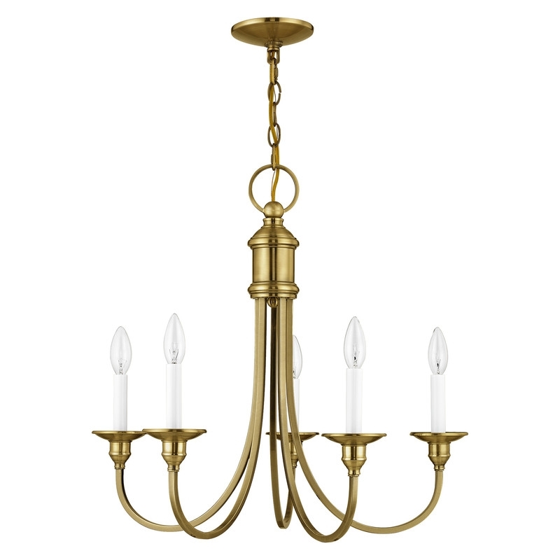 Beaumont Lane 5 Light Chandelier in Antique Brass