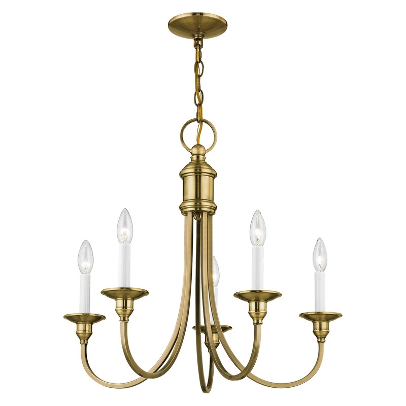 Beaumont Lane 5 Light Chandelier in Antique Brass
