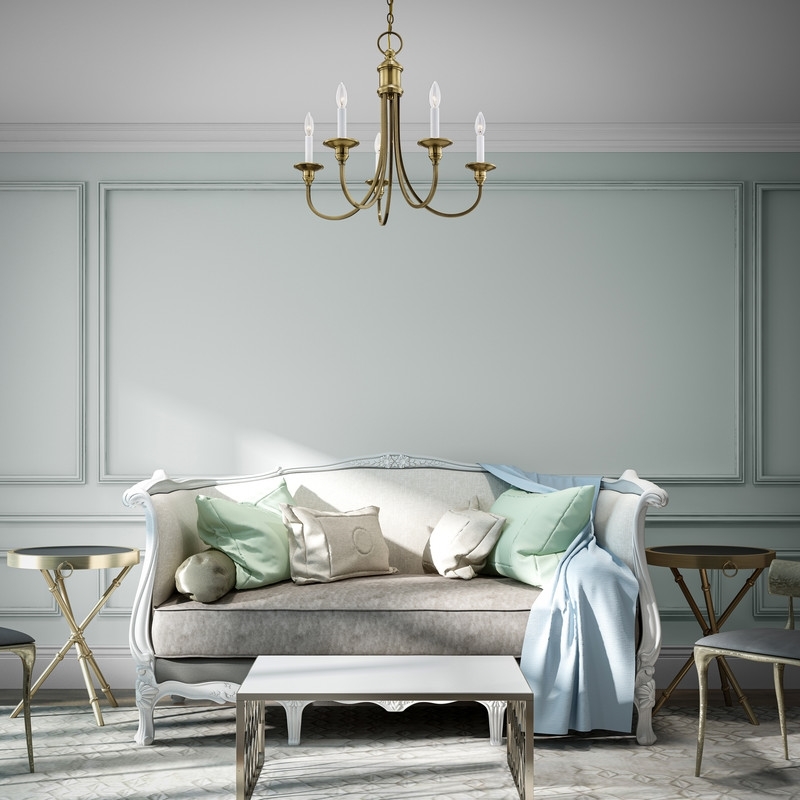 Beaumont Lane 5 Light Chandelier in Antique Brass