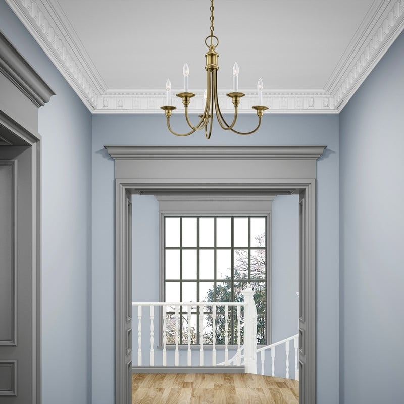Beaumont Lane 5 Light Chandelier in Antique Brass