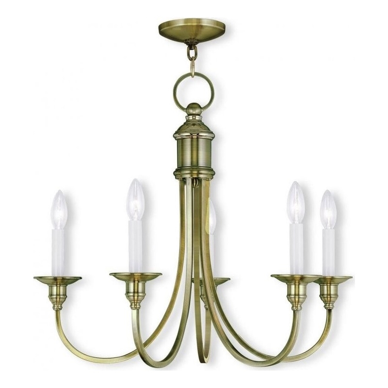 Beaumont Lane 5 Light Chandelier in Antique Brass