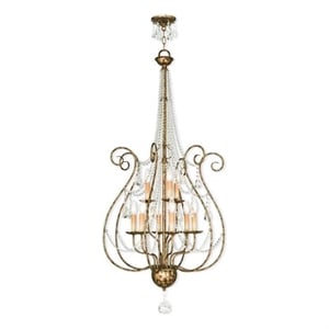 Beaumont Lane 9 Light Foyer Chandelier in Hand Applied European Bronze