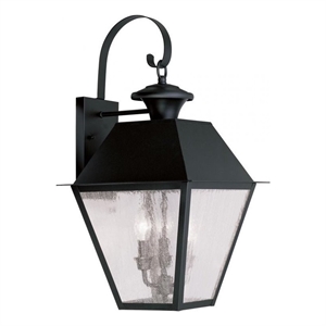 Beaumont Lane 3 Light Outdoor Wall Lantern in Black