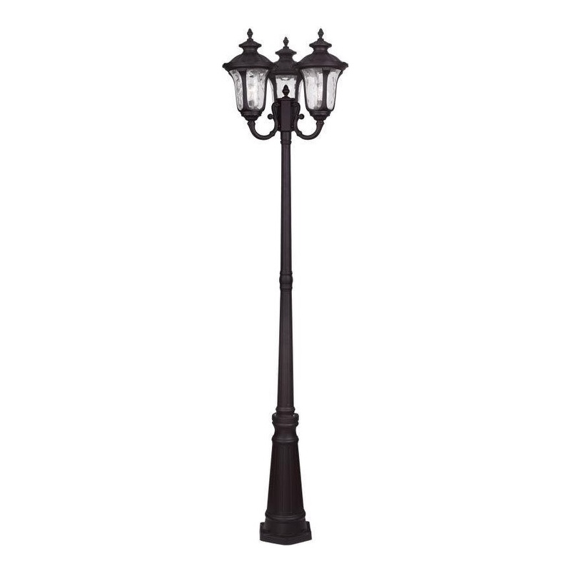 Beaumont Lane 3 Light Outdoor Head Post in Bronze