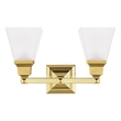 Beaumont Lane 2 Light Bath Light in Polished Brass