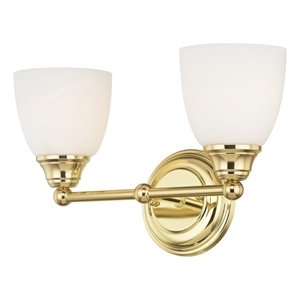 Beaumont Lane 2 Light Bath Light in Polished Brass