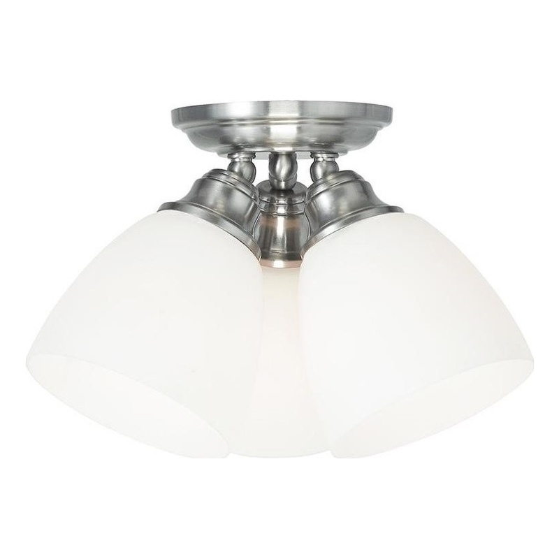 Beaumont Lane 3 Light Ceiling Mount in Brushed Nickel