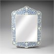 Beaumont Lane Wood Blue Wall Mirror Rectangular Distressed 28