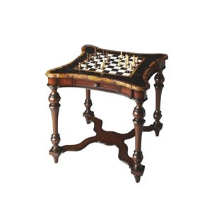 Beaumont Lane Mahogany Brown Game Table Square Reversible 30&quot x 28&quot x 28&quot Unassembled